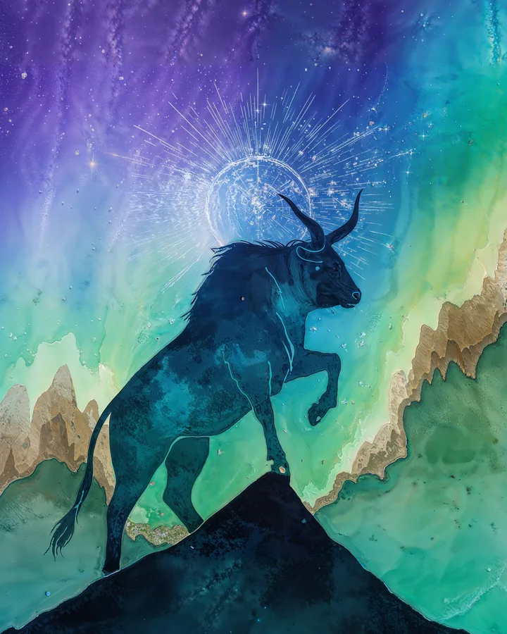 Watercolor 1 variant 2 — Taurus Zodiac Art Print