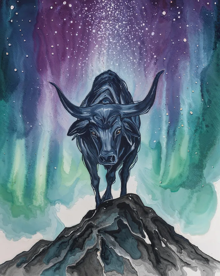 Watercolor 2 variant 2 — Taurus Zodiac Art Print