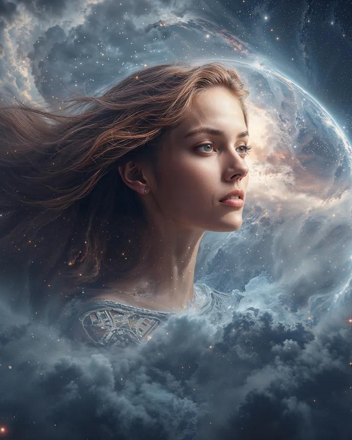 Hyper Realistic variant 4 — Virgo Zodiac Art Print