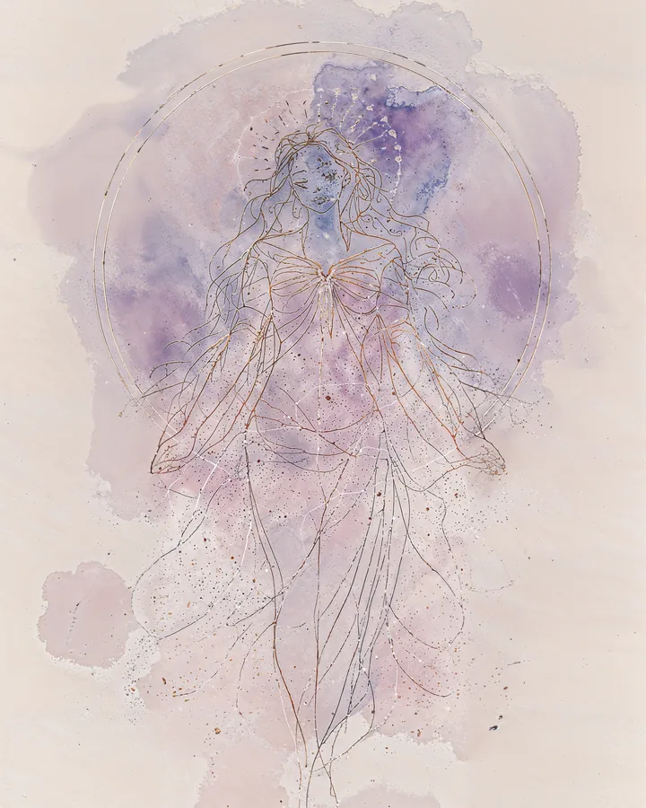 Watercolor 1 variant 2 — Virgo Zodiac Art Print